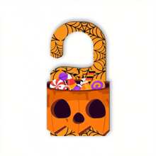 1 件和 2 件，木制万圣节门挂饰 - 经典南瓜和骷髅图案，易于悬挂，非常适合门、卧室、浴室和节日庆祝活动，万圣节装饰