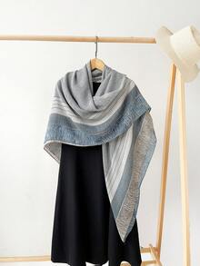 1 Piece Women's Bohemian Style Linen Blend Windproof Shawl Scarf, 130*130cm Large Scarf, Versatile For Outdoor Activities For Dress - Multicolor - View 10