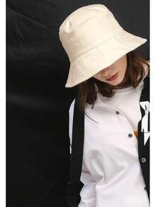 Sombrero de cubo reversible unisex para la playa y la pesca - Beis - Ver 4