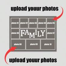 1 Customized Photo Collage Poster Decoration Calligraphy And Painting, Personalized Wall Painting, Upload Your Family Photos/Couples/Music/Parents/Young People Photos, Etc., Modern And Simple Home Decoration, Home Wall Decoration