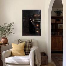 1pc Framed Modern Wall Art, Vintage Moody Book, Gothic Dark Preppy Style, Victorian Romantic Couple Hugging Love, Picture Print Canvas Decoration, Home Decor, Framed Ready To Hang. - Nhiều màu - Xem 2