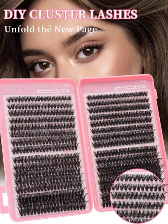 640 piezas de extensiones de pestañas con rizo D, rizo 50D+60D, 8-16mm, aspecto natural, súper gruesas, inteligentes, súper suaves, súper ligeras, pestañas individuales reutilizables, kit inicial, adecuado para principiantes, vida diaria, boda, cita, fiesta, festival de música, racimos de pestañas de Halloween, racimos de pestañas, pestañas individuales, pestañas, pestañas postizas