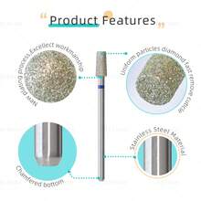 hytoos 4mm Conical Cylindrical Cuticle Nail Drill Bits, Diamond Nail Drill Bits Professional Tools For Cleaning Nail Underside Dead Skin - Multicolor - View 4