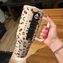 hydrojug Traveler 32 Oz/40 Oz Water Bottle With Handle & Flip Straw - Fits In Cup Holder, Leak Resistant Tumbler-Reusable Insulated Stainless Steel & Rubber Base - Gifts For Women & Men, - Cherry - View 12