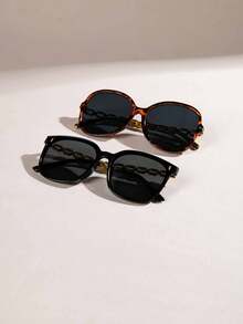 2 件/1 件女士塑料方形框架时尚眼镜，适合旅行、度假、海滩、驾驶、户外、度假、街头、派对的时尚配饰，方形墨镜