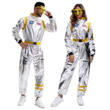 宇航员太空服飞行员COS万圣节角色扮演服装男女通用太空服连体衣，适合地球探索、派对等场合 - 彩色 - 查看 14
