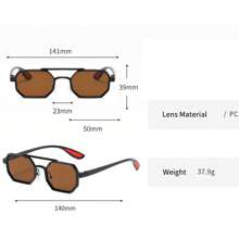 1 Pair Unisex Metal Geometric Frame Fashion Glasses, Personalized Fashion Casual Eyewear Back To School Fashionable Preppy School Look