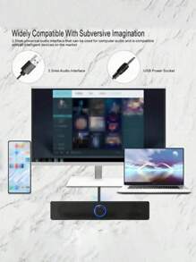 Barra de Sonido portátil bluetooth computadora cuaderno casa bocina altavoz inalámbrico sonido potente música multiuso hogar