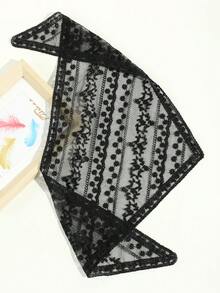1pc Ladies Elegant Multi-Color/Black Floral Wave Textured Pattern Lace Scarf, Suitable For Dating, Daily, Shopping, Travel, Matching - Multicolor - View 15