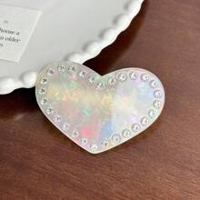Pinza de cabello personalizada de acrílico con nombre, pinza de cabello DIY con rhinestones con forma de corazón, accesorio de cabello de alta gama como regalo para novia, dama de honor