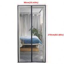 New Magnetic Fly Screen Door Curtain, Full Magnetic Strip, Self-Adhesive, Suitable For Living Room, Bedroom, Prevents Mosquitoes, No Drill Required, Curtain Divider, Summer