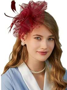 1 buc Fascinator cu pene, petrecere de ceai, elegante, Kentucky Derby, pălării, cutie de pilulă, cocktail, nuntă, mireasă, fascinatoare, bandă de susținere pentru femei și fete, cadou de ziua de naștere de Ziua Mamei, chestii școlare, elegant, toamnă