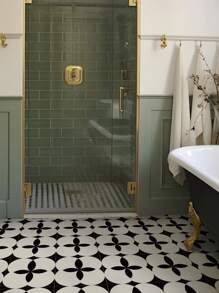 6 PCS Vinyl Floor Tiles, Removable And Waterproof Flooring Tiles For Renters, Stick On Floor Tiles For Bathroom