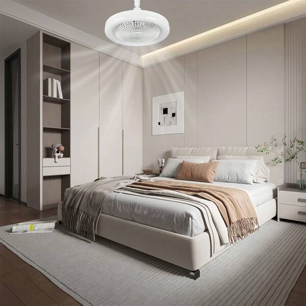 Screw In Socket Fan Light With Remote Control, E27 Modern LED Small Portable Hanging For Bedroom Bathroom Gazebo Kitchen Kids Room Garage