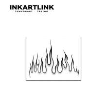 Tato Temporer Api Modern INKARTLINK, Tato Gaya Bebas Gambar Tangan, Tahan Air & Tahan 15 Hari, Stiker Estetika Kontemporer - Hitam - View 4