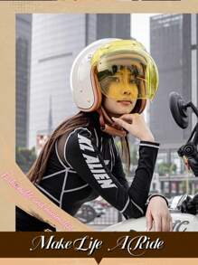 AD Motorcycle Helmet Retro Style With Anti-UV Inner Lens Moto Casco Outside Riding Helmet