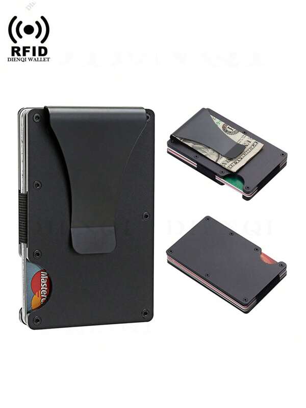 Rfid Carbon Fiber Metal Card Holder Wallets Men Slim Thin Mini Wallet Male Money Bags Small Minimalist Male Purse Walet For Men