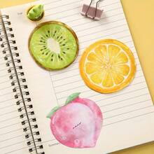 120pcs (4 Books) Creative Realistic Peach & Kiwi Fruit Shaped Memo Pads, Multi-Functional Diary Decor, Memo Notes, School & Office Supplies