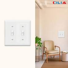 1pc Wall Panel Light Switch Cover, Various Styles, Pure White, Wall Panel Light Switch Socket Cover,Sturdy