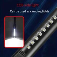 1 pièce Lampe de poche d'autodéfense avec lumière latérale, OSL+8 LED, 4 modes d'éclairage, lampe de sécurité puissante, torche tactique pour l'extérieur, lampe de baseball à lumière intense, pour la patrouille extérieure, l'aventure, la chasse, le camping, la randonnée, anti-émeute, les urgences, le travail