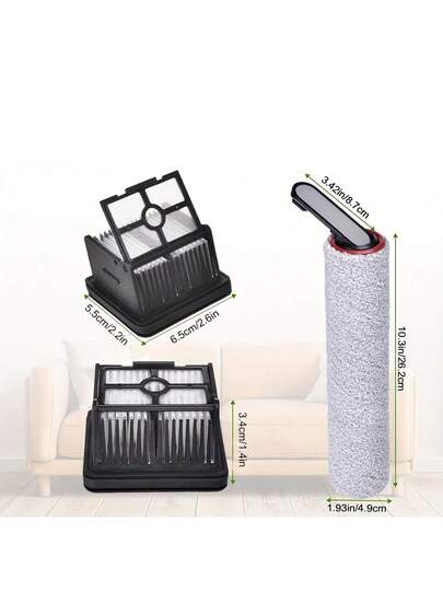 Replacement Set Dreame H12 Pro Cordless Wet Dry Stofzuiger Cleaner, Includes Brush Rollers HEPA Filters view 3