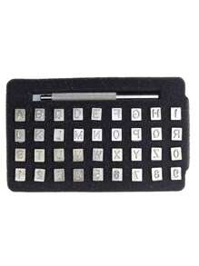 1 Set de Kit Premium de Estampado - Herramienta de Estampado para Manualidades DIY, Grabado, Fabricación de Sillas de Montar, Estuches, Bolsas y Superficies con Sello de Letras y Números - Ideal para Principiantes y Profesionales