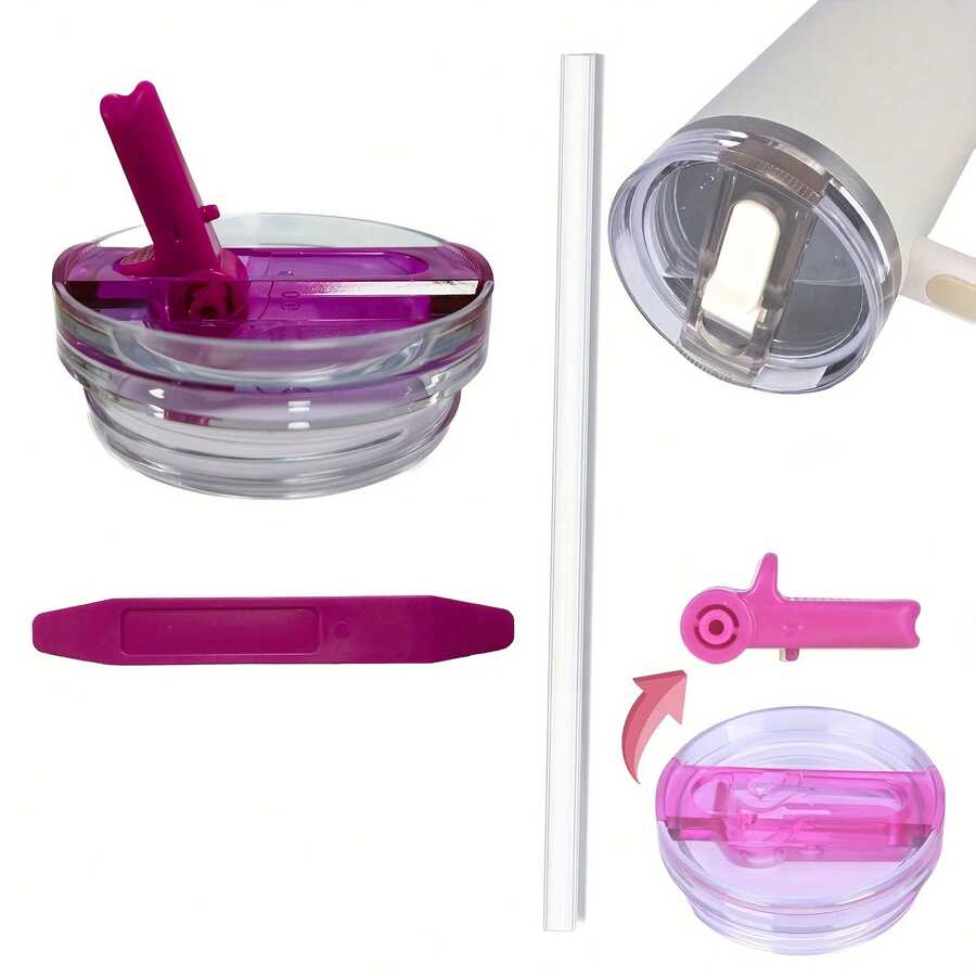 1 套 30 盎司（约 960 毫升）带吸管的替换盖，适用于 30 盎司（约 960 毫升）保温杯，防漏盖，翻盖式吸管盖，保温杯配件