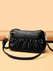 Women's Vintage Handbags And Purses Retro Design Female Shoulder Crossbody Bags For Women Light Soft Pu Leather Travel Bag - Black - View 2