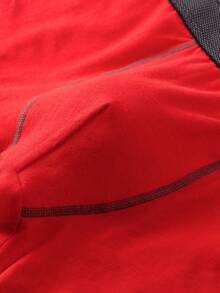 4pcs Men's Red Briefs, Non-Curling Leg Hem, Elastic Waistband, Mid-Rise Underwear Shorts - Red - View 8