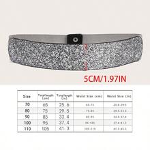 1pc Shiny Party Sexy Waist Belt, Accessory Women Plus Size Elastic Waist Belt Summer, School Fall, Autumn, Halloween - A - View 22