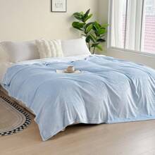 1 pieza Manta de franela lisa, apta para dormitorio, sofá, todo el año