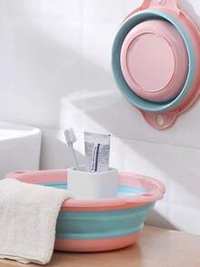 可折叠洗脸盆，家用便携式储物盆，节省空间，浴室洗脚盆