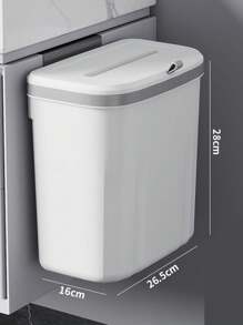 1 pieza Papelera montada en la pared, cubo de basura colgante para cocina o baño con tapa, cesto de residuos
