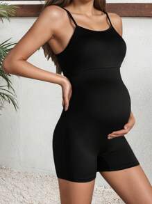 Pregnant Women's Solid Color Polyester Knit Jumpsuit, Daily Wear Spring/Summer (YY248)