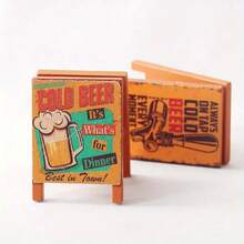 1pc Dollhouse Wooden Sign Mini Chalkboard, Christmas & Miniature Scene Prop, Birthday Gift, Tiny Cafe, Coffee Shop, Ice Cream Store Sign Accessory For DIY Home Decor Christmas Decorations Room Decor