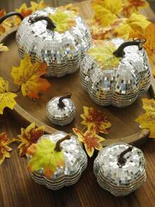 1Pc Gold Disco Pumpkin Halloween Thanksgiving Decor – Mirror Ball Pumpkins – Glam Sequin Pumpkin Ornaments For Party, Fall, And Seasonal Decorations – Shiny Table Centerpieces And Holiday Decor Home Decor Halloween Decor Fall Decor Room Decor Autumn Decor