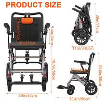 Ultra Lightweight Elderly Transport Wheelchair Weighs Portable Lightweight Folding Transport Chair, With Locking Handbrake, Removable Flip Armrests, Swinging Footrests - 灰色和橙色 - 查看 4