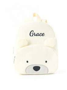 Custom Embroidered Corduroy Animal Backpack With Personalized Name, Cute Fox And Bear Design, Lightweight Large Capacity Casual Daypack, Laptop Backpack For Work, School, Commuting, Travel, Outdoor, Versatile Gift For Women, Teens, Friends, Birthday, Holidays, All-Purpose, Large Capacity, Versatile - Multicolor - View 23