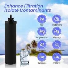 NSF 42 Certified Carbon Water Filter Replacement, BB9-2 Black Filter Elements, Compatible With Stainless Steel Countertop Water Purification Berkey Gravity Water Filter System, Pack Of 2