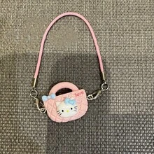Sanrio 17cm Accesorio colgante LABUBU LBB Muñeca de casa de muñecas Modelo de escena DIY Pequeño ornamento Mini gato realista KITTY Muñeca de peluche Llavero para LABUBU