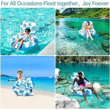 [2025 New Model] Pool Floats - Inflatable Pool Floats With Cup Holders,Unibody Pool Lounger Float With Handle,Ideal Pool Toys For Pools,Beach,Lakes, Rivers,Water Party 2025 Beach Vacation Essentials - P3 - 查看 9