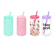 16 Oz Plastic Snowglobe Tumbler, 6 Pack Pre-Drilled Double Wall Plastic Clear Cup For Glitter Snow Globe Diy, Double Wall Snowglobe Cup With Clear Lid - 16oz Trong suốt - Xem 11