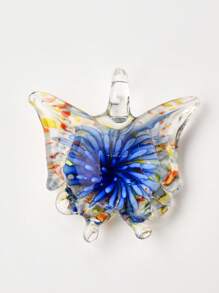 1/6 piezas Decoración aleatoria multicolor de cerámica esmaltada pintada a mano con margaritas y mariposas, adecuada para manualidades de joyería, colgantes, collares, aretes, llaveros, cadenas de teléfono, regalo para familia, parejas y amigos