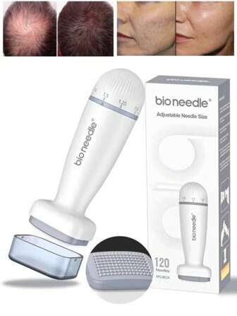 Derma Stamp 120 Precision-Engineered Needles Adjustable Pin Dial-Professional Microneedling Pen,Enhance Skin Care- For Hair/Facial/Beard,Compact And Easy To Use,Versatile Addition To Any Beauty Routine For Women And Men,Minoxidil,Dermaroller,Microneedling,Beauty,Skin Care Products,Spa,Self Care,Skin Care Tools,Face Care,Esthetician Supplies,Massage,Face Massage Tool,Face Roller