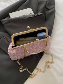 优雅玫瑰图案晚宴包、婚礼派对手拿包、温柔甜美女士钱包、情人节女士礼物（图案随机）情人节