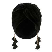 1 件复古时尚流苏头带帽，女式头巾头巾，波西米亚交叉头巾 - 彩色 - 查看 7