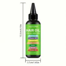 100ml/3.38oz 7-In-1 Essential Oil Blend Contains Castor Oil, Rosemary Oil, Butternut Oil, Pumpkin Seed Oil, Mint Oil, Biotin, Keratin Moisturizing And Nourishing Properties, Suitable For Dry, Flaky Hair, Suitable For All Hair Types And Scalp, Unisex. - 綠色 - 查看 9