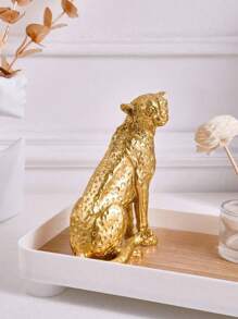 1 Piece Of Leopard Squatting Desktop Decorative Ornaments, Resin Material Retro Style Handicrafts Decoration Suitable For Study, Entrance, Office, Hotel Decoration