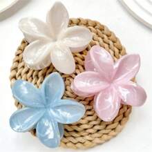 3pcs Colorful Tie-Dye Lily & Hydrangea Design Simple Elegant Claw Hair Clips, Versatile Beach Style For Women Hair Accessories Elegant Hair Claw Women Claw Clips