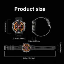 GUHUAVMI 1pc Outdoor Sports Smart Watch, 1.53inch HD Screen, With LED Flashlight, Wireless Call, Info Push, Compass, Heart Rate/Sleep Monitoring, Fitness Tracker Smartwatch, IP67 Waterproof Watch For Men Women, Suitable For Android IOS
